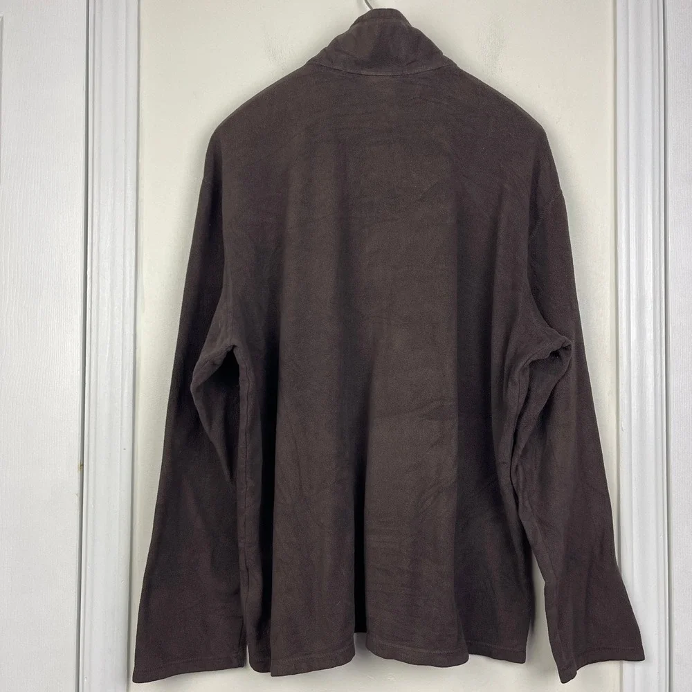 The North Face Polartec Fleece 1/4 Zip Pullover‎ Mens XL Mock Neck Brown Logo